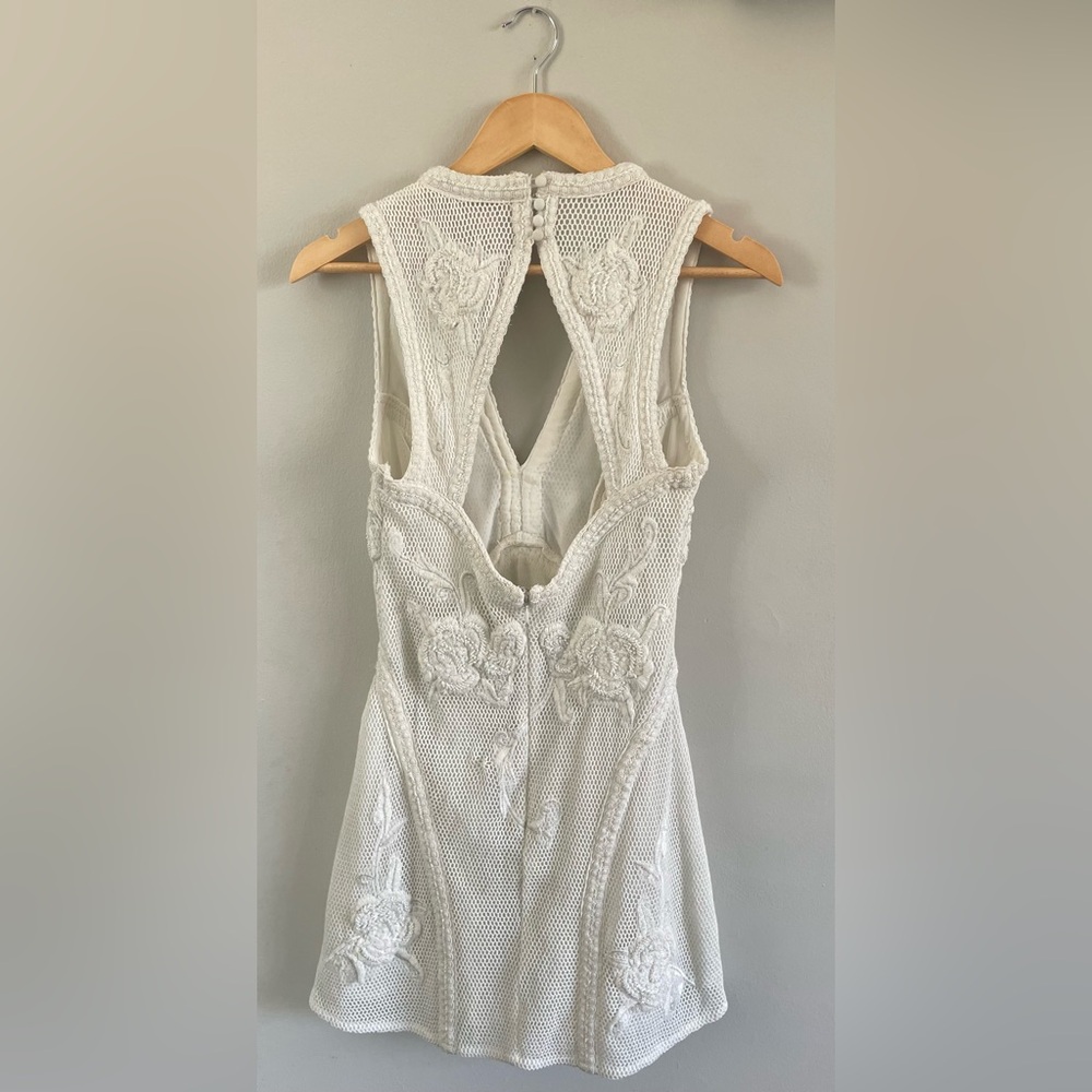Anthropologie Not So Serious by Pallavi Mohan Deep-V Beaded Mini Dress - Picture 5 of 9